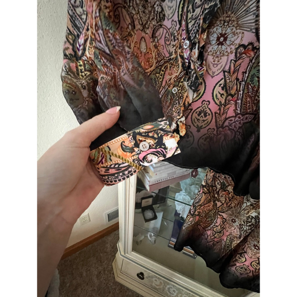 NWT Women's LOLA Multicolor & Black Paisley Print Pants Set, Size M - Picture 6 of 13